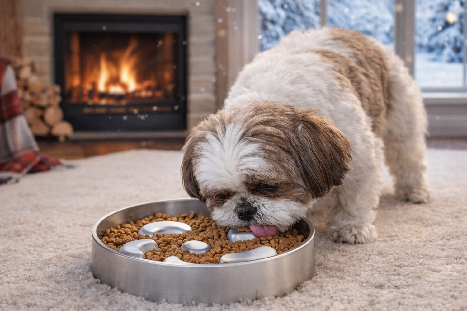 Gamelle aniti glouton chien interieur