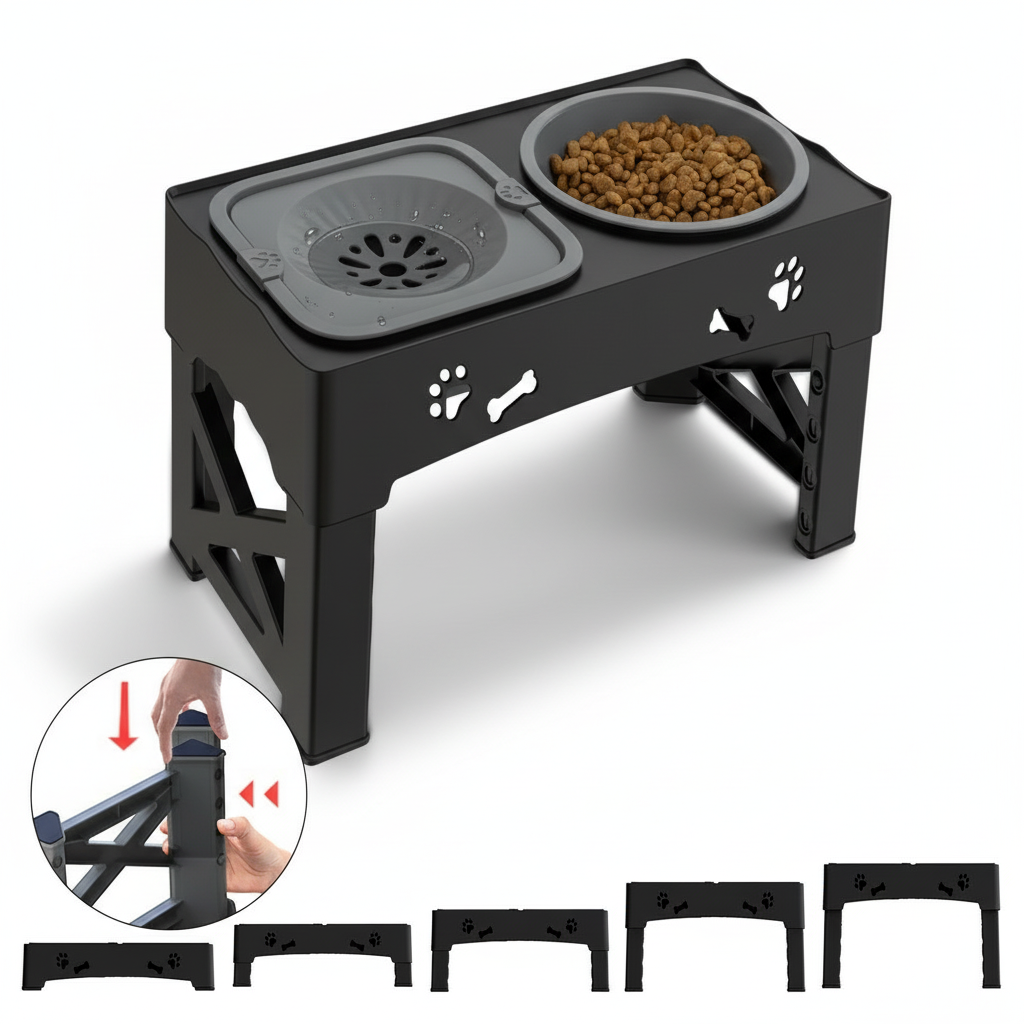 Raised Dog Bowl Stand for Cats and Dogs Pet Feeder Bowls Double Feeder High Stand for Small Medium and Large Dogs Cats