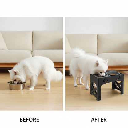 Raised Dog Bowl Stand for Cats and Dogs Pet Feeder Bowls Double Feeder High Stand for Small Medium and Large Dogs Cats